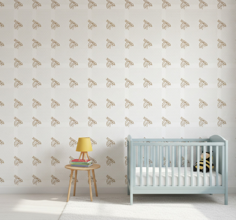 Kids wallpaper with elegant bee illustration - TenStickers