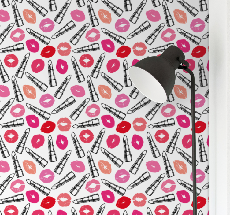 Kiss and Lipstick personalized wallpaper - TenStickers