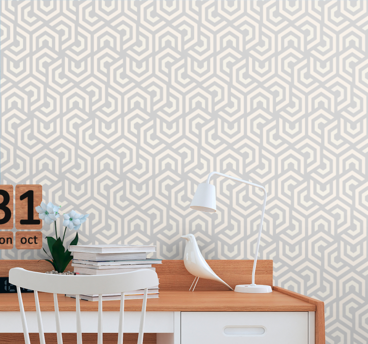 Labyrinthine Pattern geometric wallpaper - TenStickers