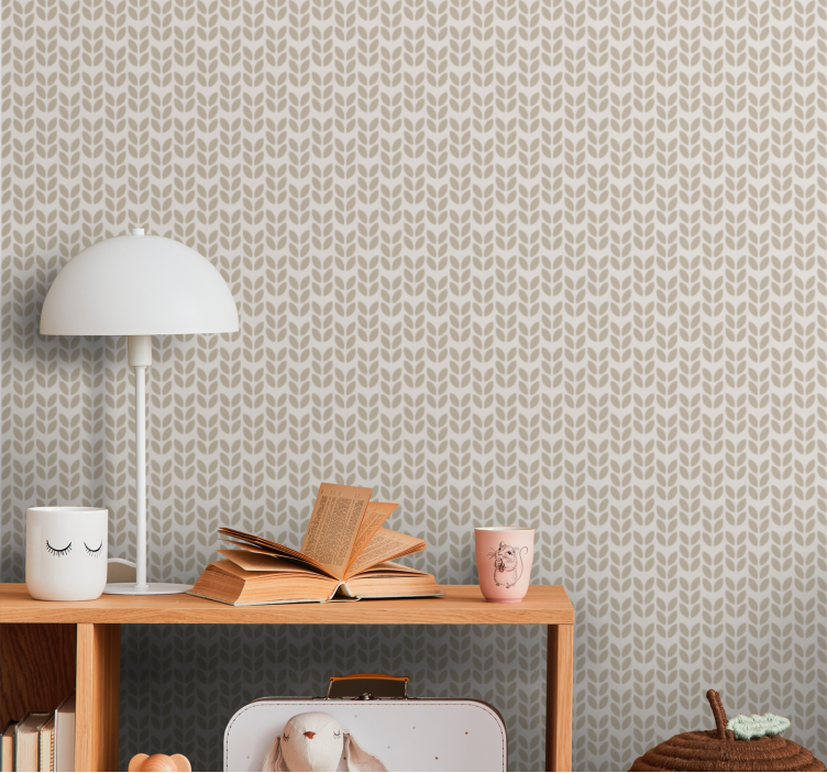 Leaf Inspired Motif textured wallpaper - TenStickers
