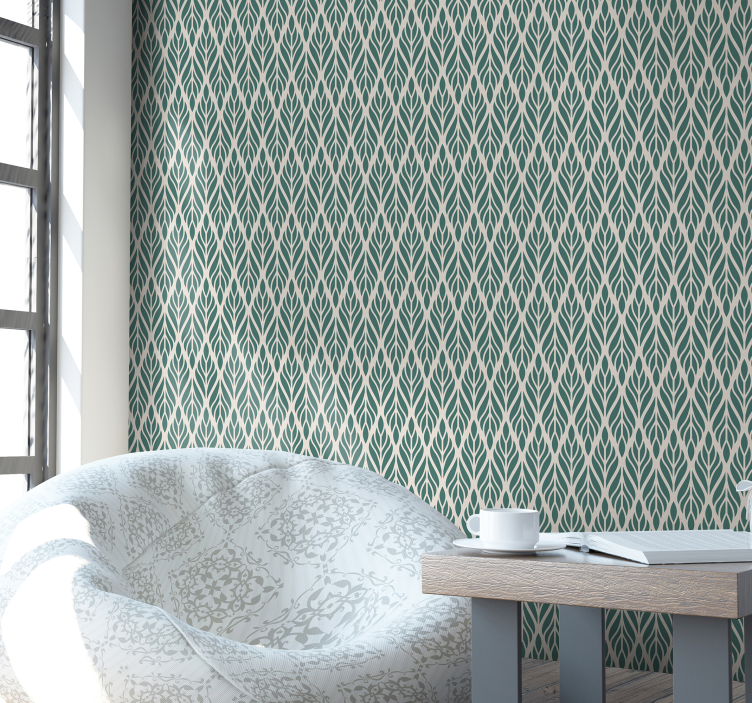 Leafy Geometry geometric wallpaper - TenStickers