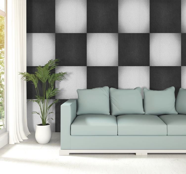 Leather chessboard Textured Wallpaper - TenStickers