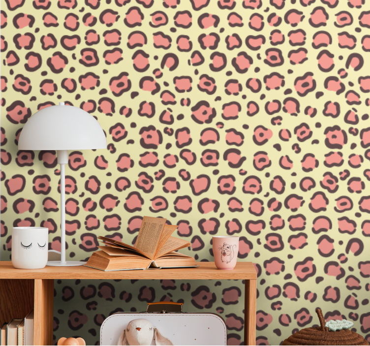 Leopard Print Motif tile wallpaper - TenStickers