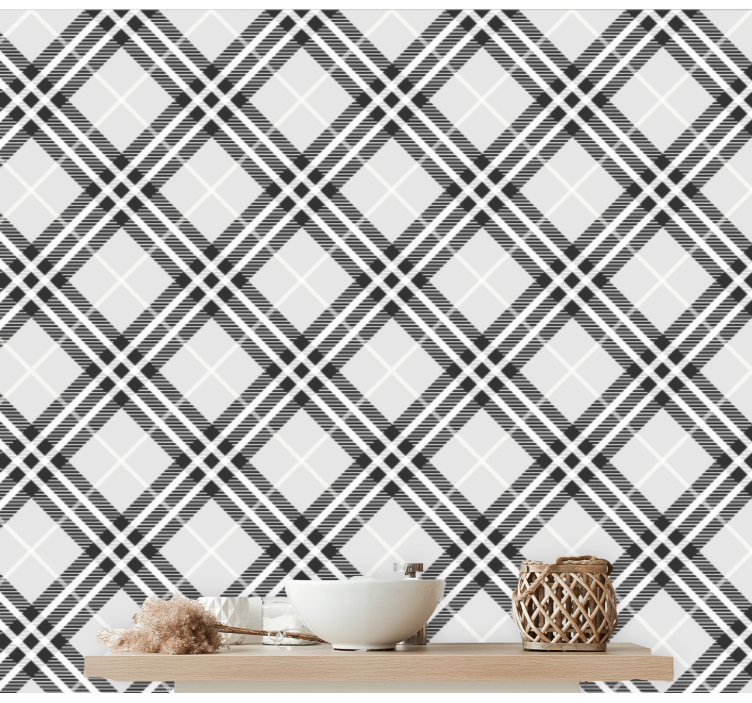 Linear Diamond Pattern geometric wallpaper - TenStickers