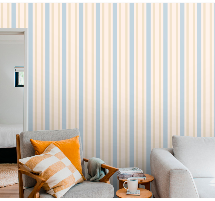 Linear Serenity horizontal striped wallpaper - TenStickers