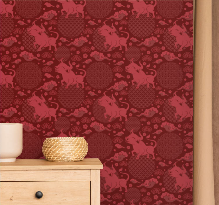 Lion Motif Design animal wallpaper - TenStickers