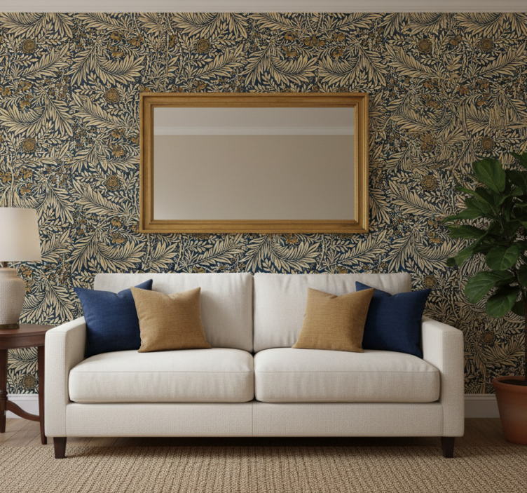 Living room wallpaper floral vintage design - TenStickers