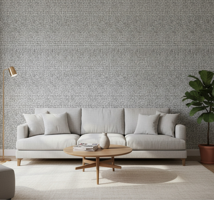 Living room wallpaper puzzle piece design - TenStickers