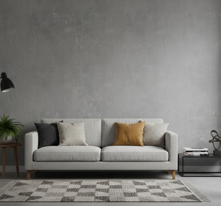 Living room wallpaper realistic grey concrete - TenStickers