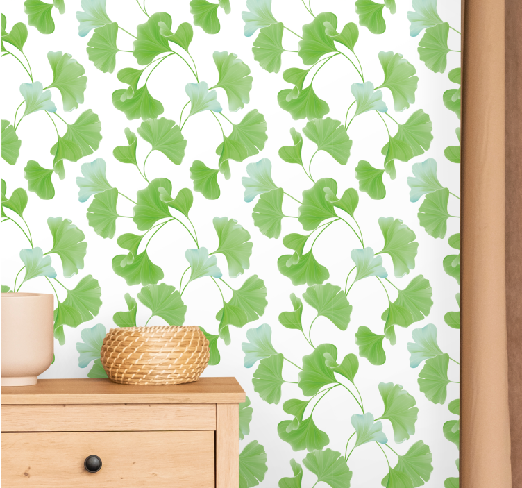 Lush Green Leaves flower wallpaper - TenStickers