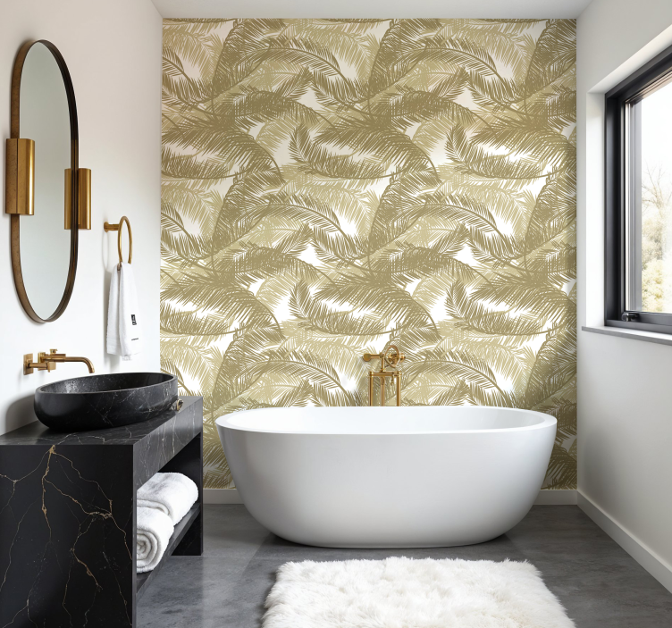 Lush Palm Motif leaf wallpaper - TenStickers