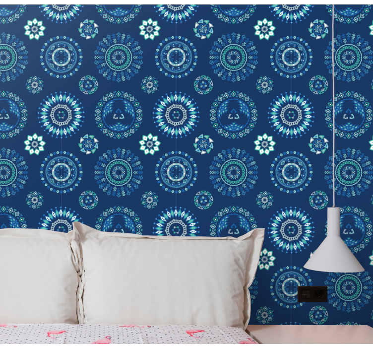 Mandala Tile Essence living room wallpaper - TenStickers