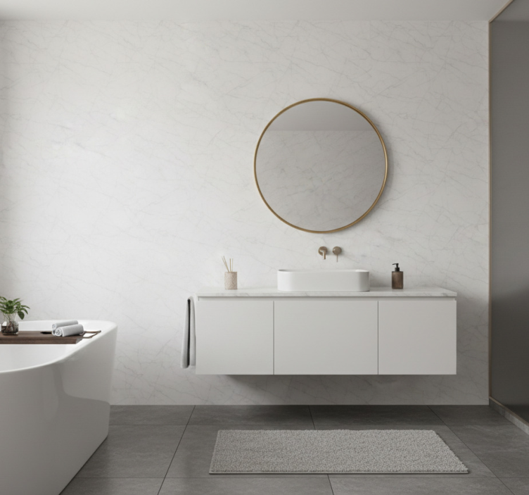 Marble style bathroom wallpaper - TenStickers