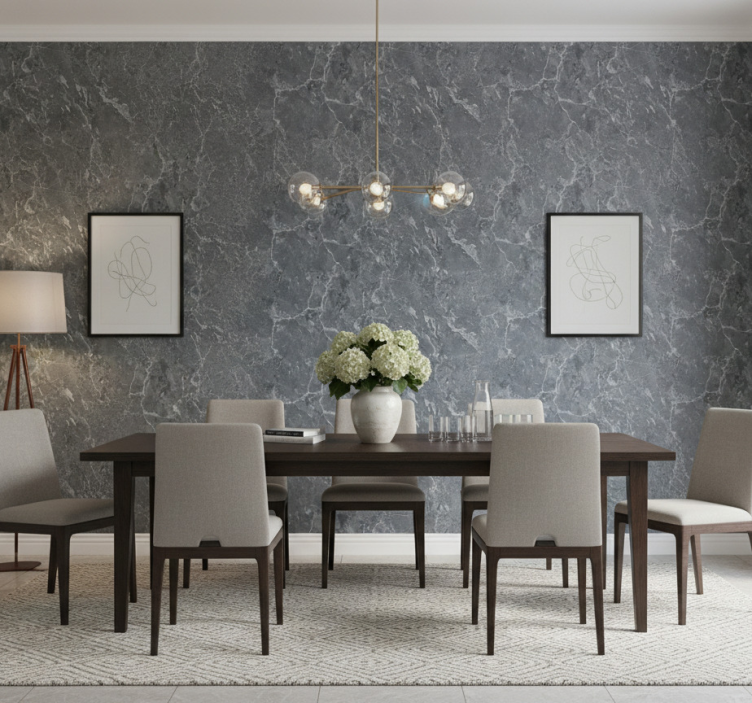 Marble wallpaper in contemporary grey marble - TenStickers