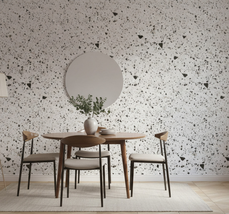 Marble wallpaper with terrazzo fragmentation design - TenStickers