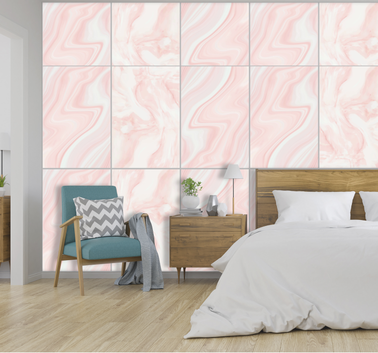 Marbled Pink Elegance Wallpaper - TenStickers
