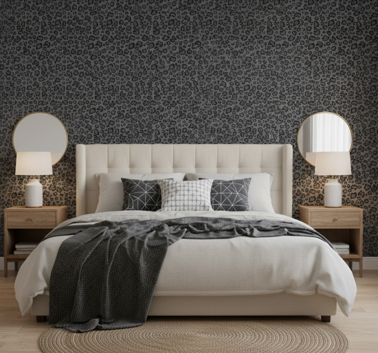 Master bedroom wallpaper animal print elegance - TenStickers