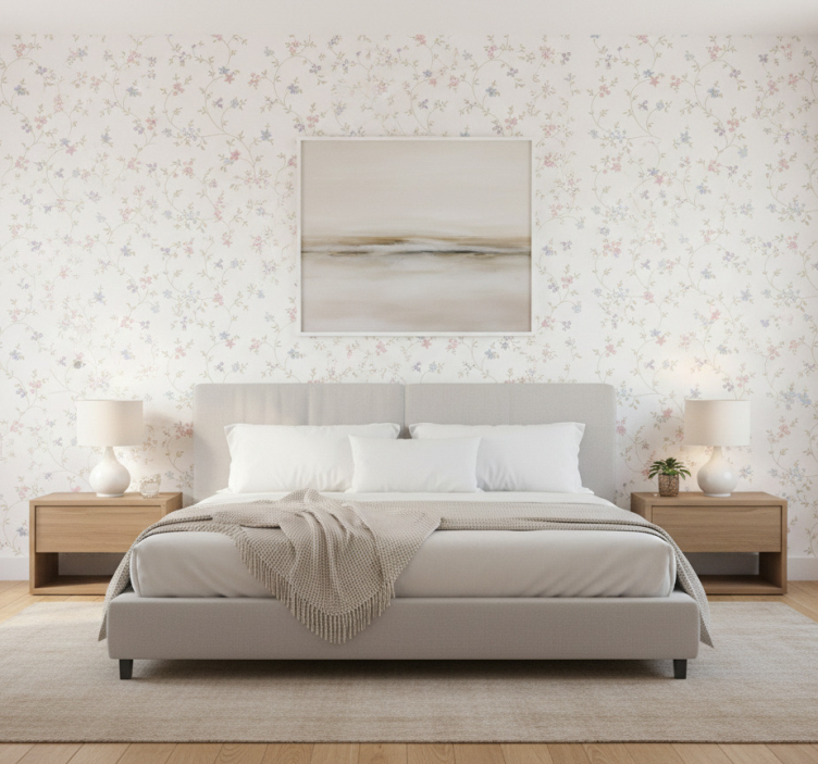 Master bedroom wallpaper classic meadow trail - TenStickers
