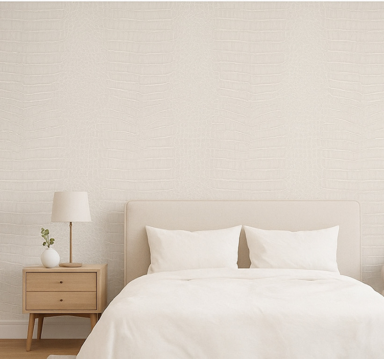 Master bedroom wallpaper faux crocodile skin - TenStickers