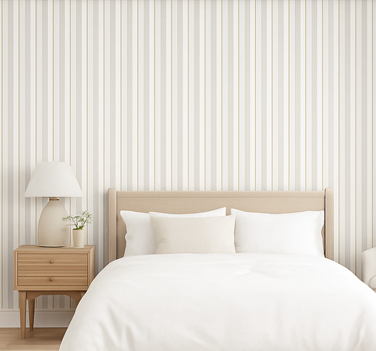 Master bedroom wallpaper grey watercolor design - TenStickers