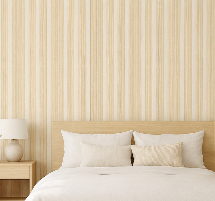 Master bedroom wallpaper honey silk vertical - TenStickers
