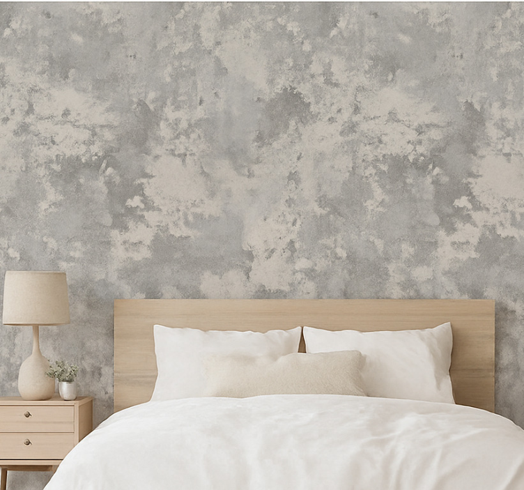 Master bedroom wallpaper industrial concrete design - TenStickers