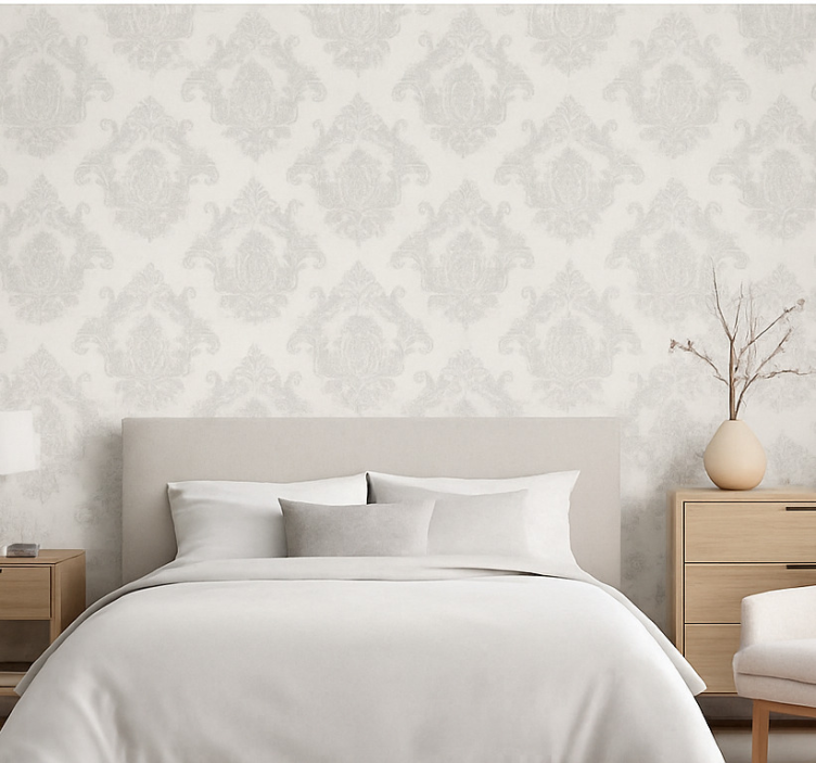 Master bedroom wallpaper modern grey - TenStickers