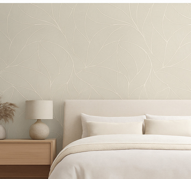 Master bedroom wallpaper pale floral pattern - TenStickers