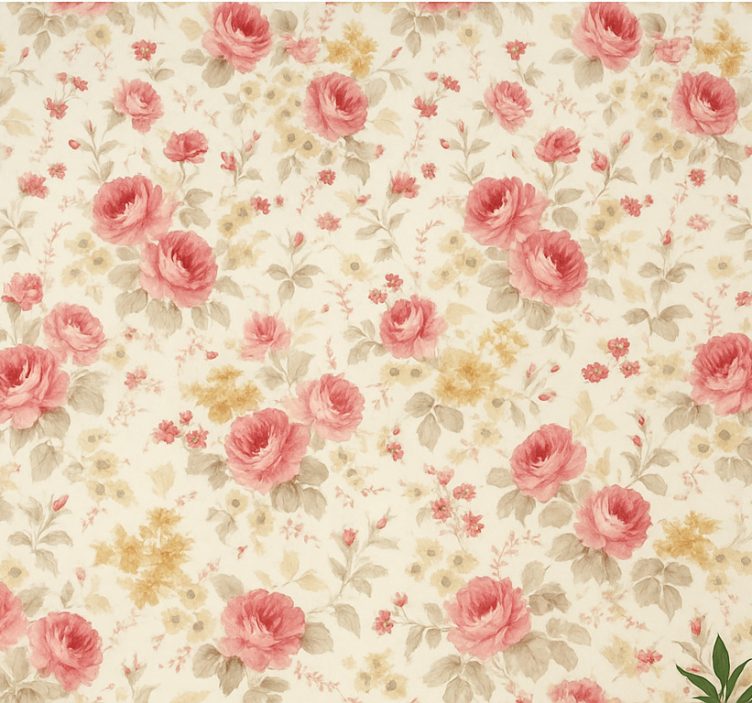 Master bedroom wallpaper romantic floral pattern - TenStickers