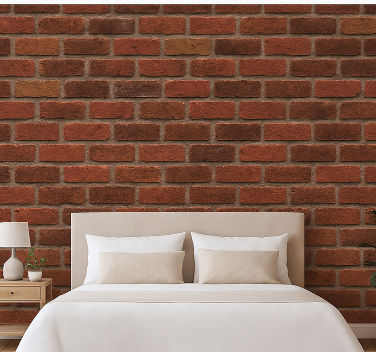 Master bedroom wallpaper rustic brick stone design - TenStickers