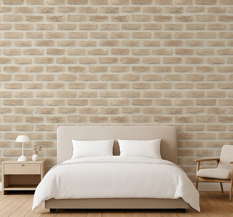Master bedroom wallpaper rustic sandstone brick - TenStickers