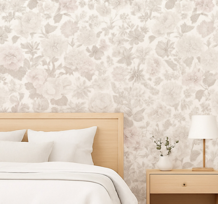 Master bedroom wallpaper vintage floral design - TenStickers