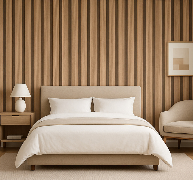 Master bedroom wallpaper wall paneling - TenStickers