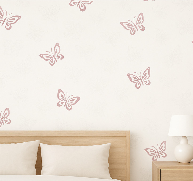Master bedroom wallpaper whimsical flutter butterfly - TenStickers