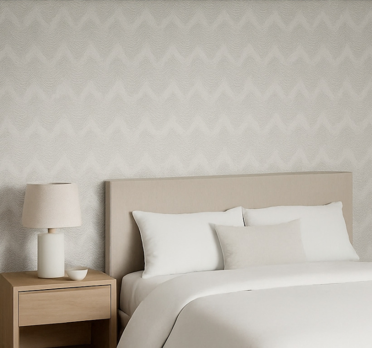 Master bedroom wallpaper with texture design - TenStickers