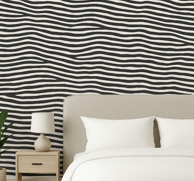 Master bedroom wallpaper zebra print texture - TenStickers