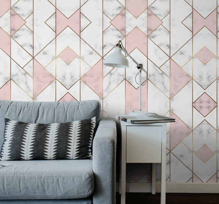 Angular Marble Sophistication geometric wallpaper - TenStickers
