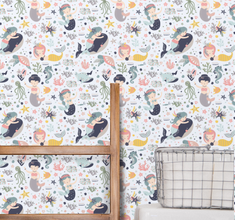 Mermaid Aquatic Friends nursery wallpaper - TenStickers