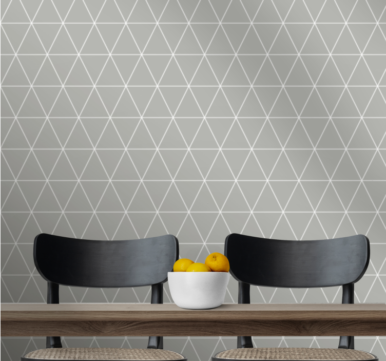 Light grey geo pattern modern wallpaper - TenStickers