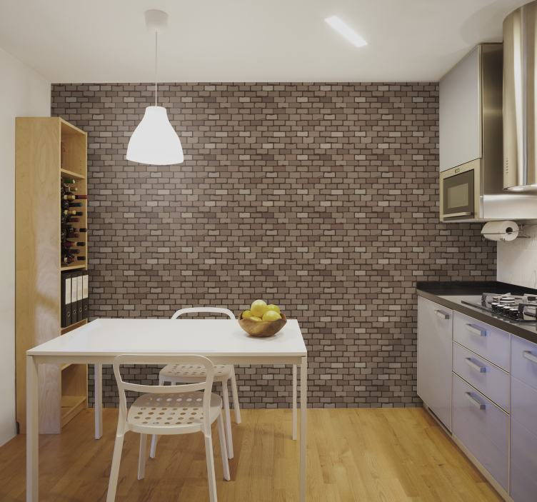 Modern brick texture kitchen wallpaper - TenStickers