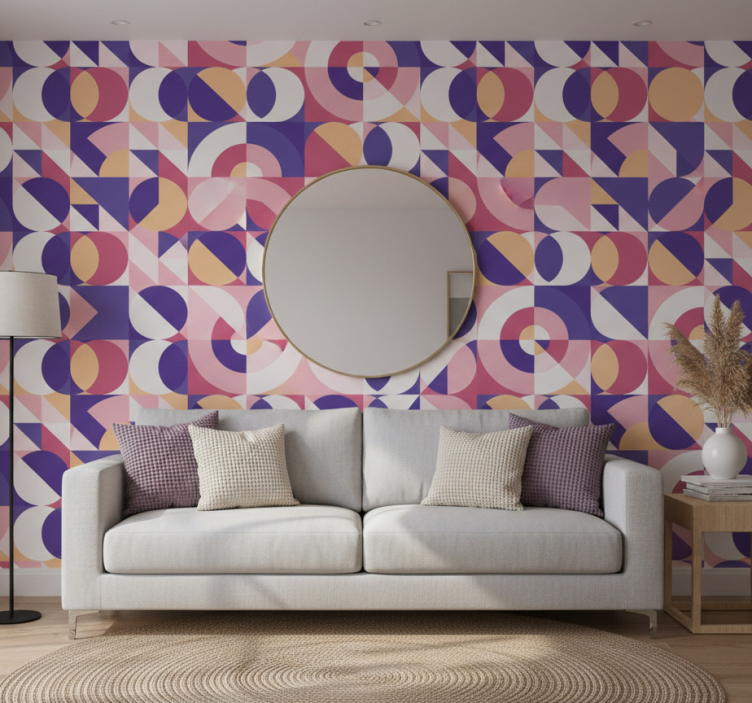 Modern wallpaper abstract geometric art figures - TenStickers