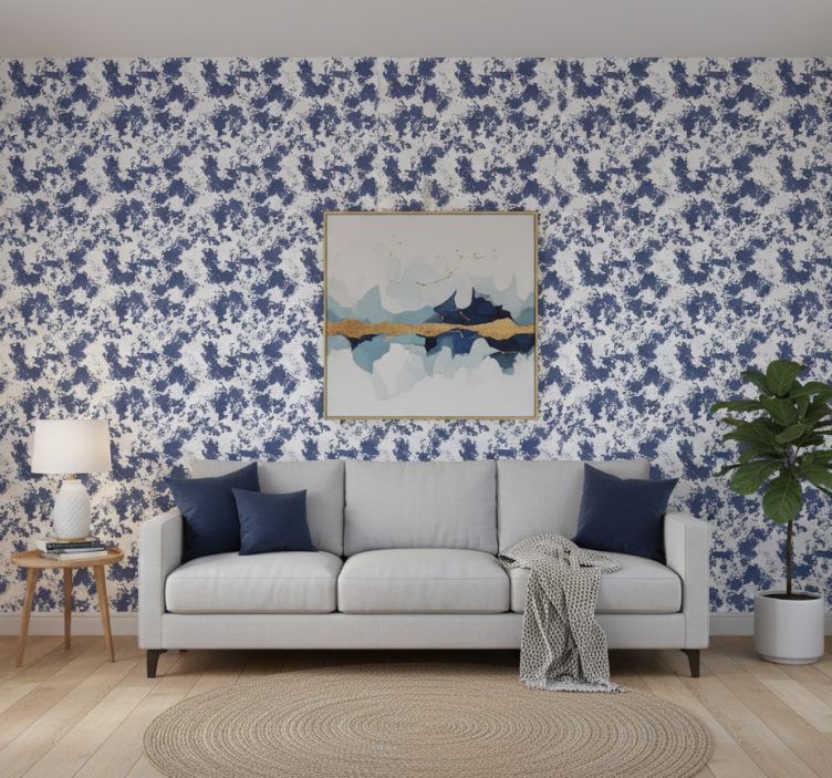 Modern wallpaper cosmopolitan-style blue design - TenStickers