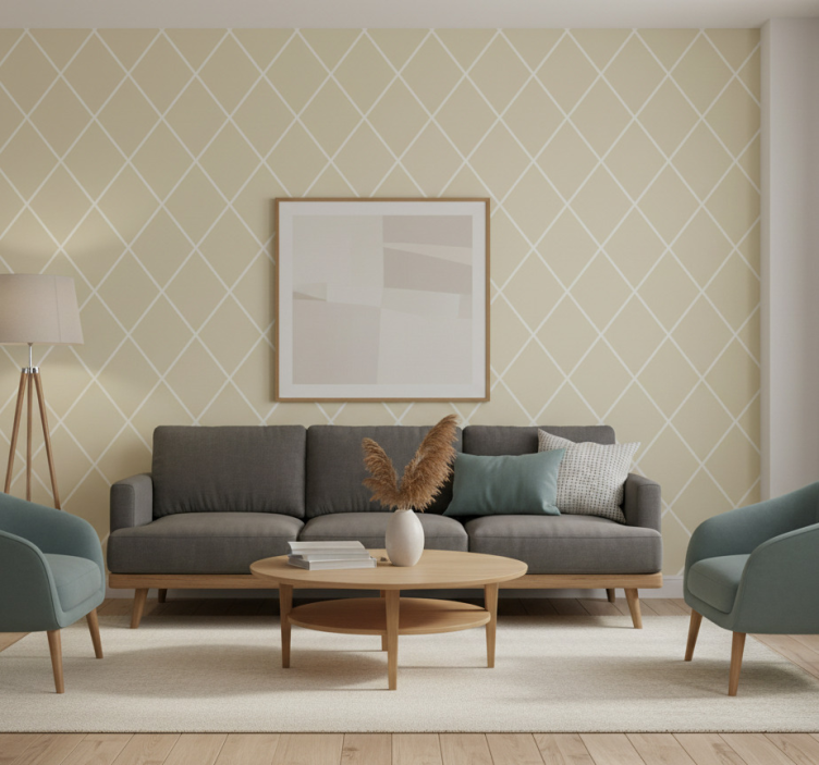 Modern wallpaper diamond pattern sophistication - TenStickers