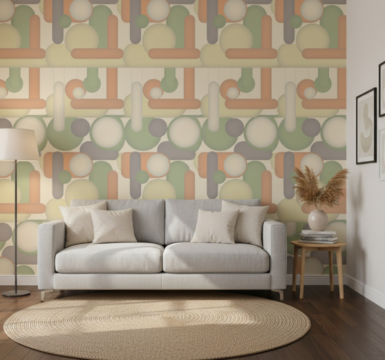 Modern wallpaper geometric circle design - TenStickers