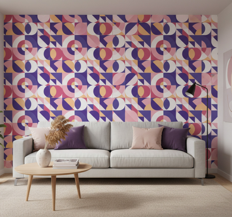 Modern wallpaper geometric circles design - TenStickers