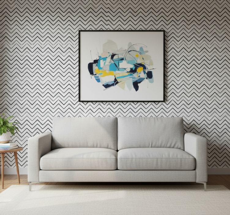 Modern wallpaper geometric zigzag design - TenStickers