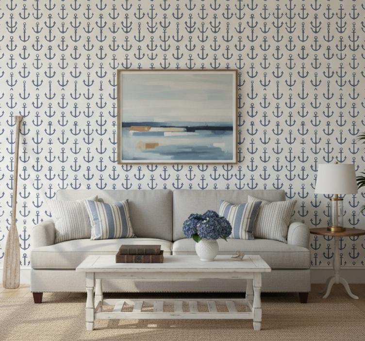 Modern wallpaper hampton style anchor set - TenStickers