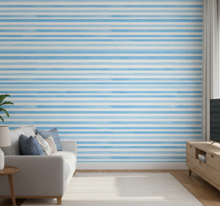 Modern wallpaper in blue textured check - TenStickers