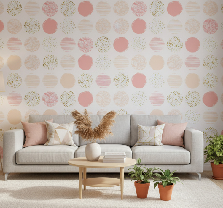 Modern wallpaper pastel dot variety - TenStickers
