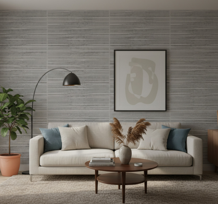 Modern wallpaper striped gray design - TenStickers